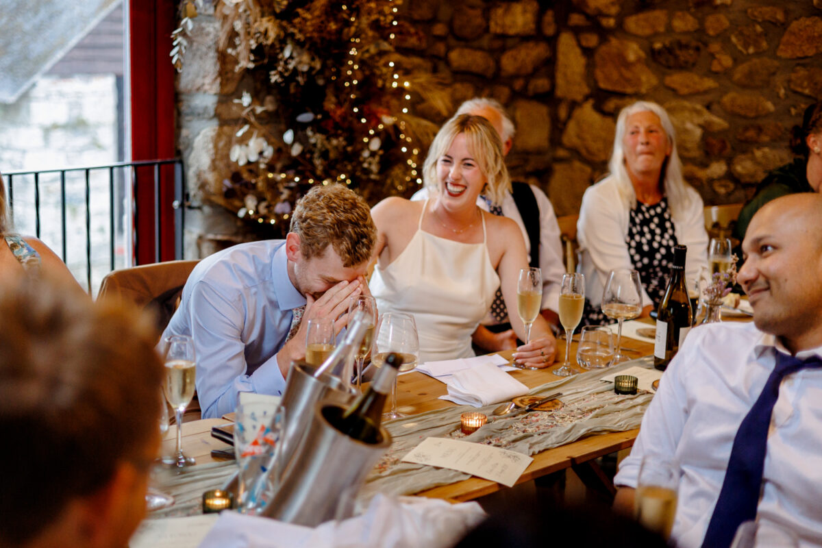 funny moment during wedding reception.