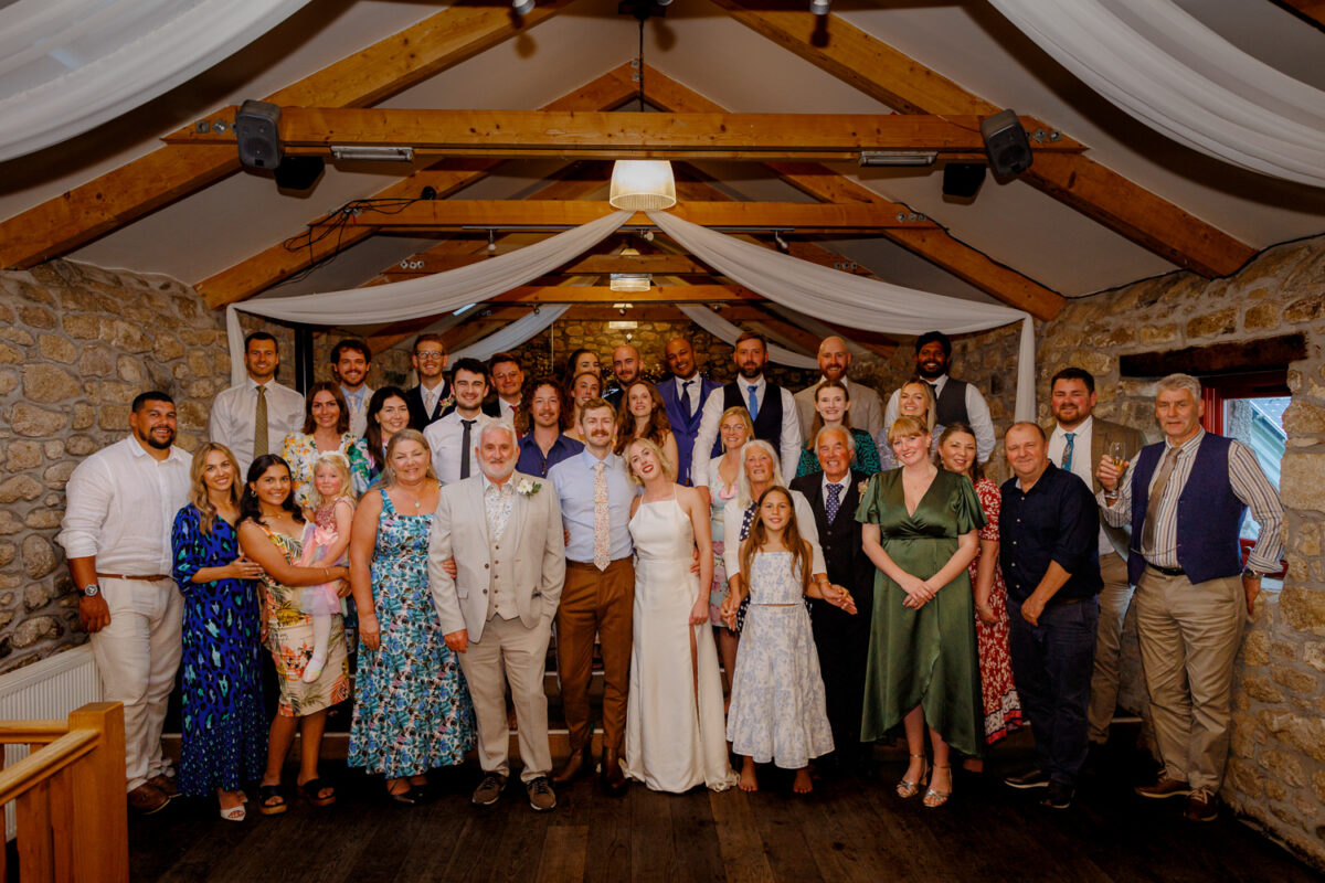 Group photo at a knightor winery wedding