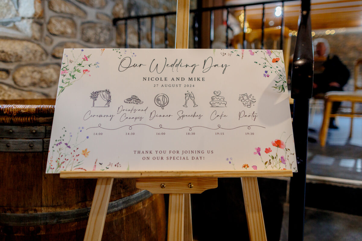 knightor winery wedding detail