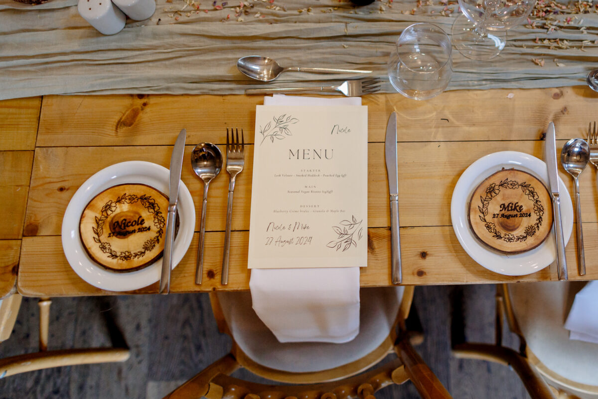 knightor winery wedding breakfast