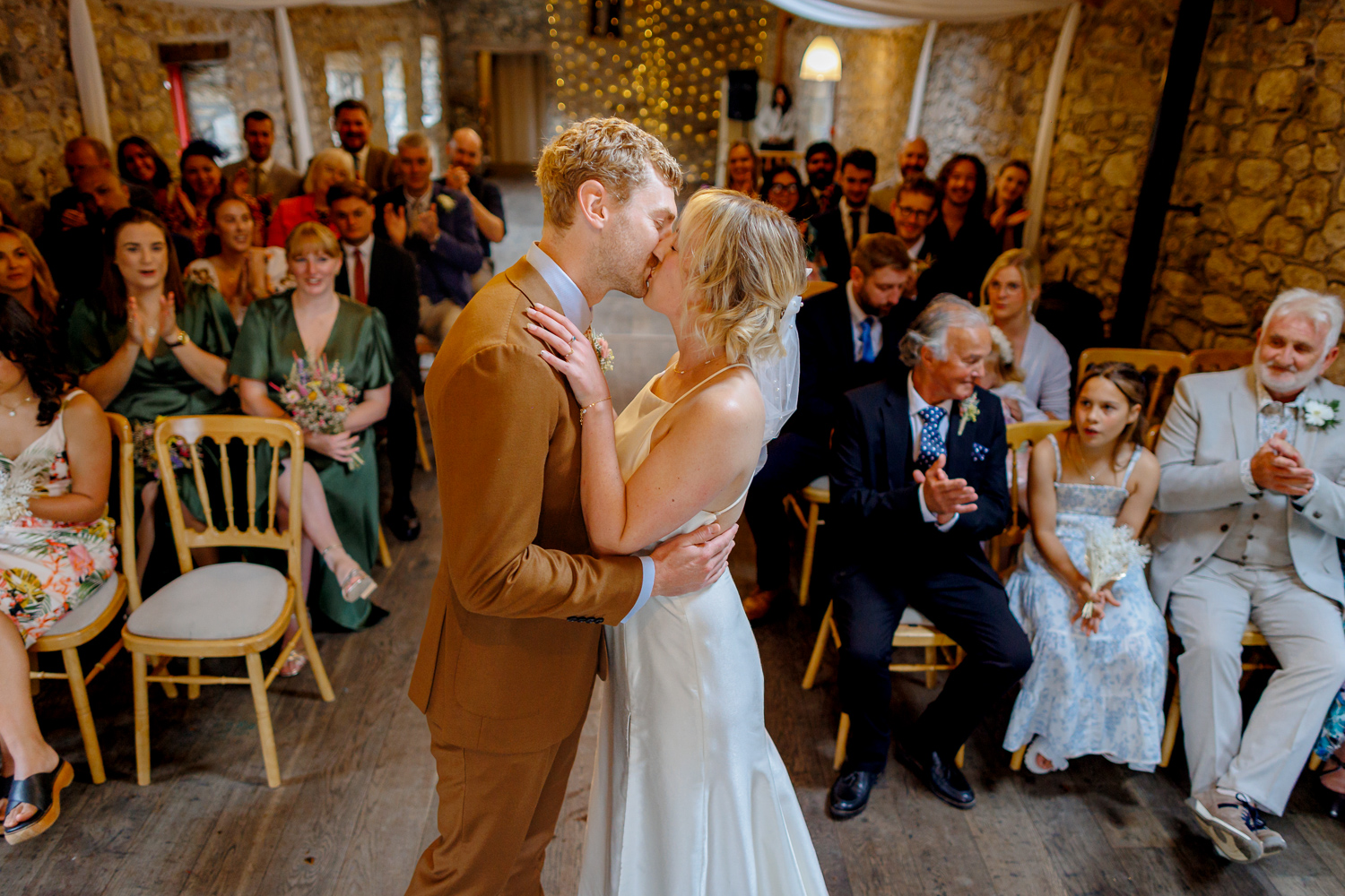 first kiss at a wedding