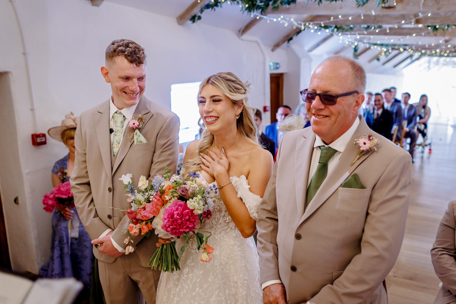 wedding ceremony at the green Cornwall