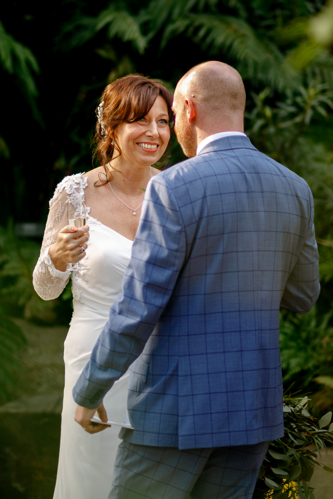 Cheryl and Chris sharing a quiet moment together during their wedding